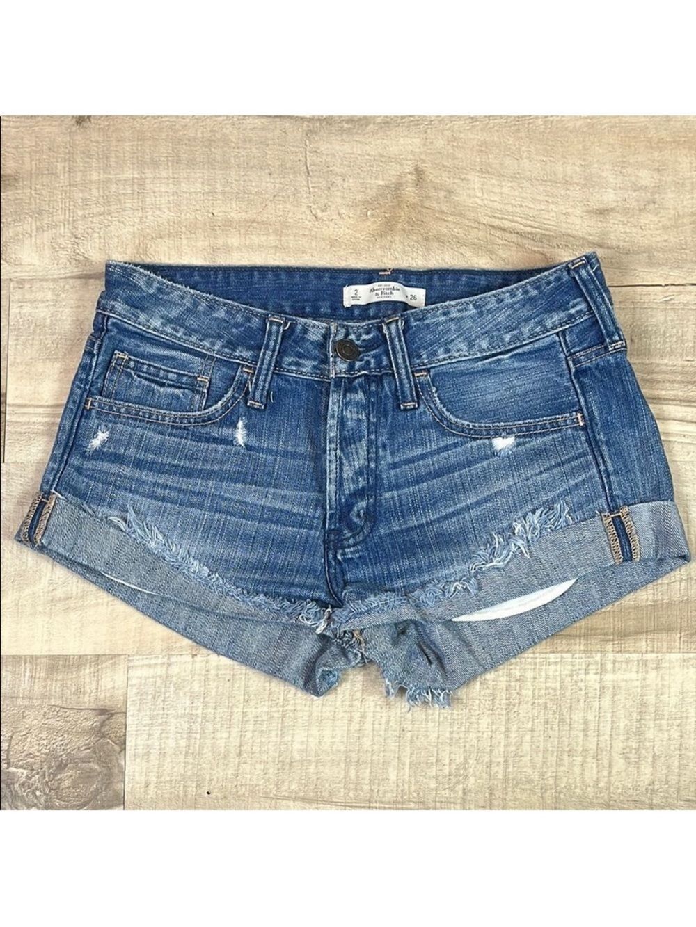 Abercrombie & Fitch Blue Jean Shorts Distressed Style size 2 / 26